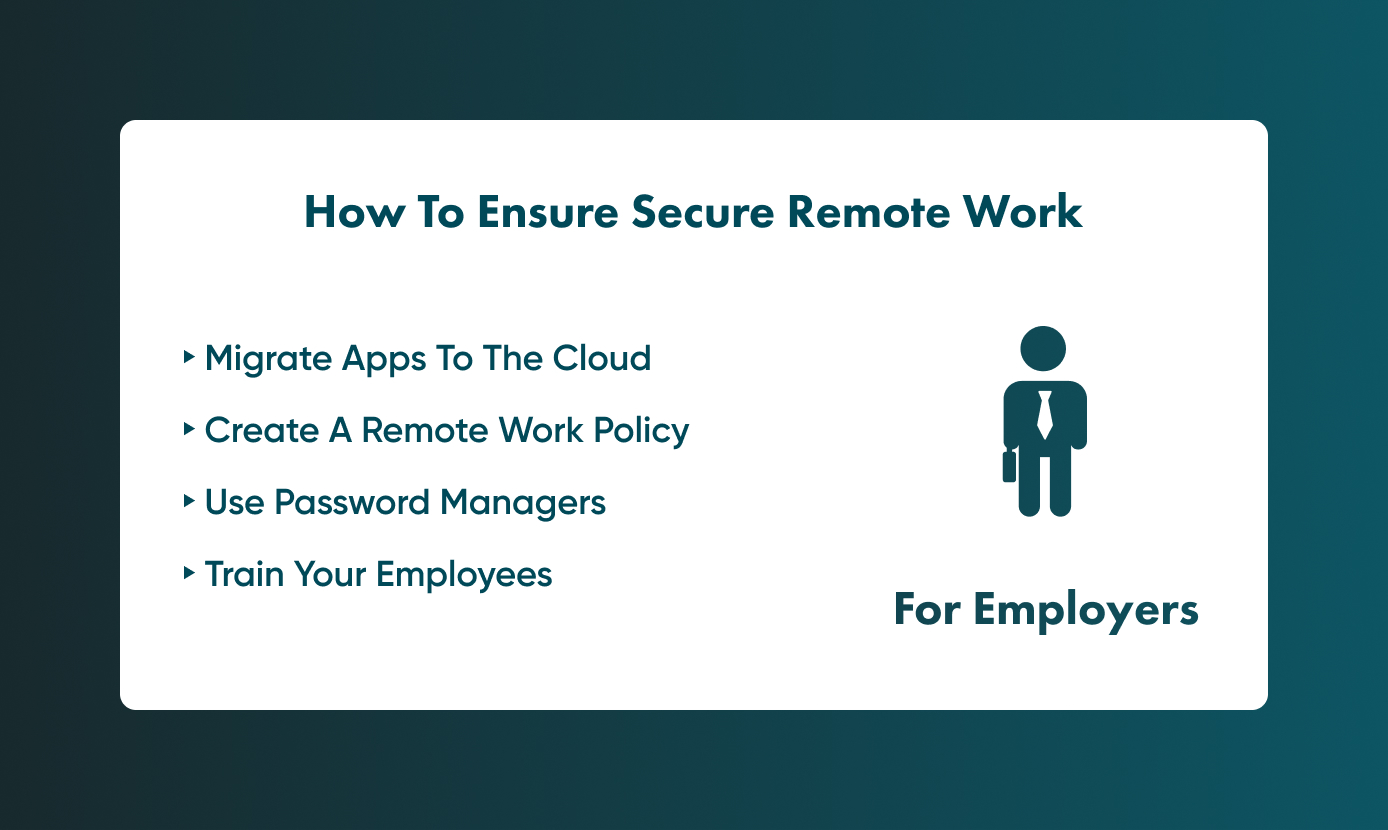 Remote Work Security How to view remote work security from the employer's perspective.