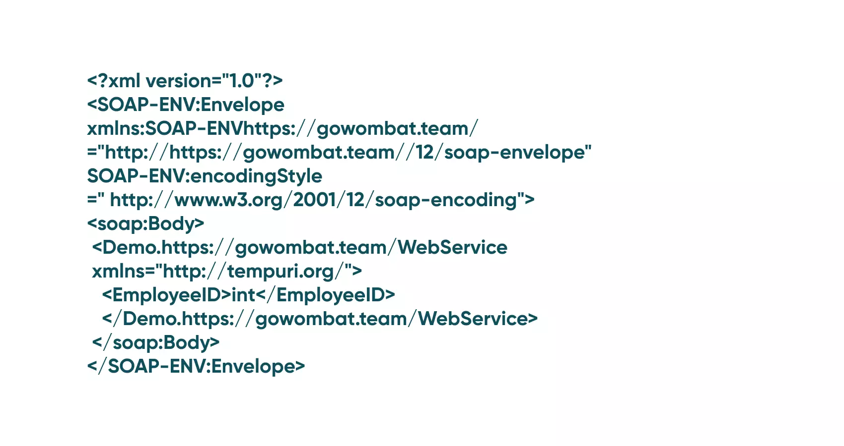 Further examples of SOAP code language.